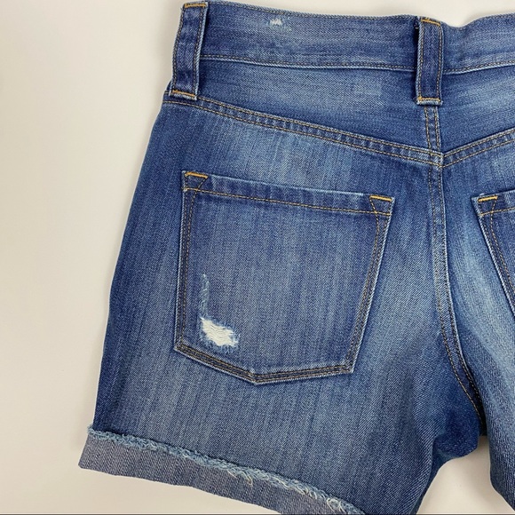 J Crew Medium Dark Wash Cuffed Denim Shorts Size 24 - Picture 3 of 12